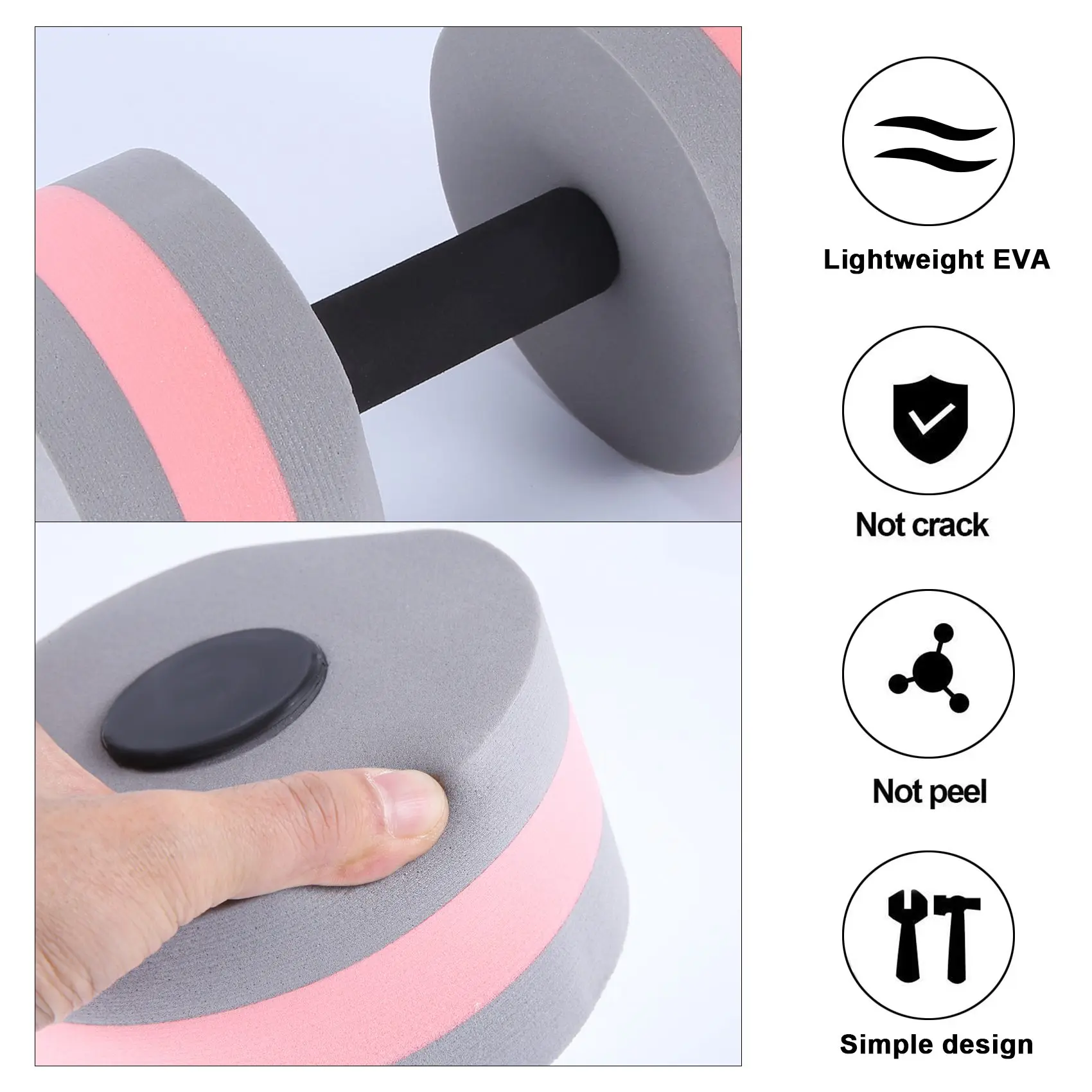 

2 Pcs Aerobic Exercise Foam Dumbbell Pool Resistance, Water Fitness Barbell Handlebar Exercise Equipment To Lose Weight
