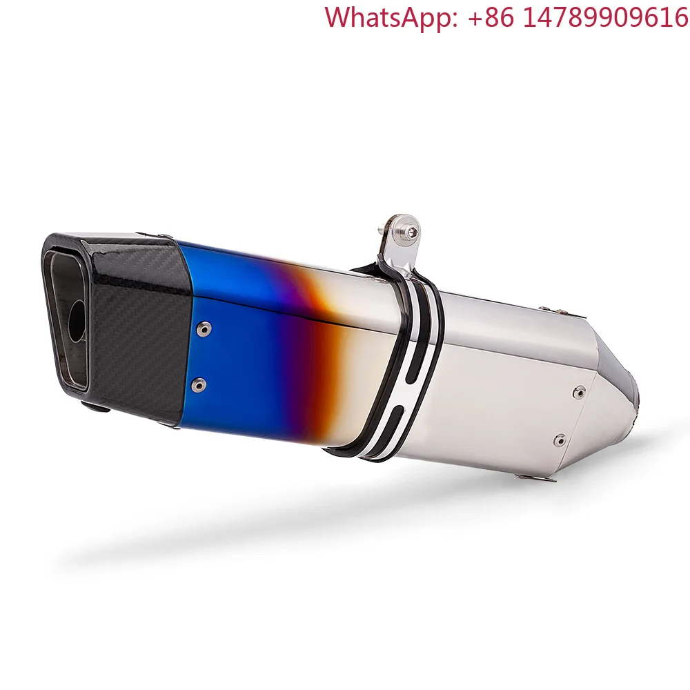 Carbon Fiber Motorcycle Exhaust Muffler, Universal 51mm Inlet Slip-On With DB Killer, Racing Style Pipe For Street And Off-Road