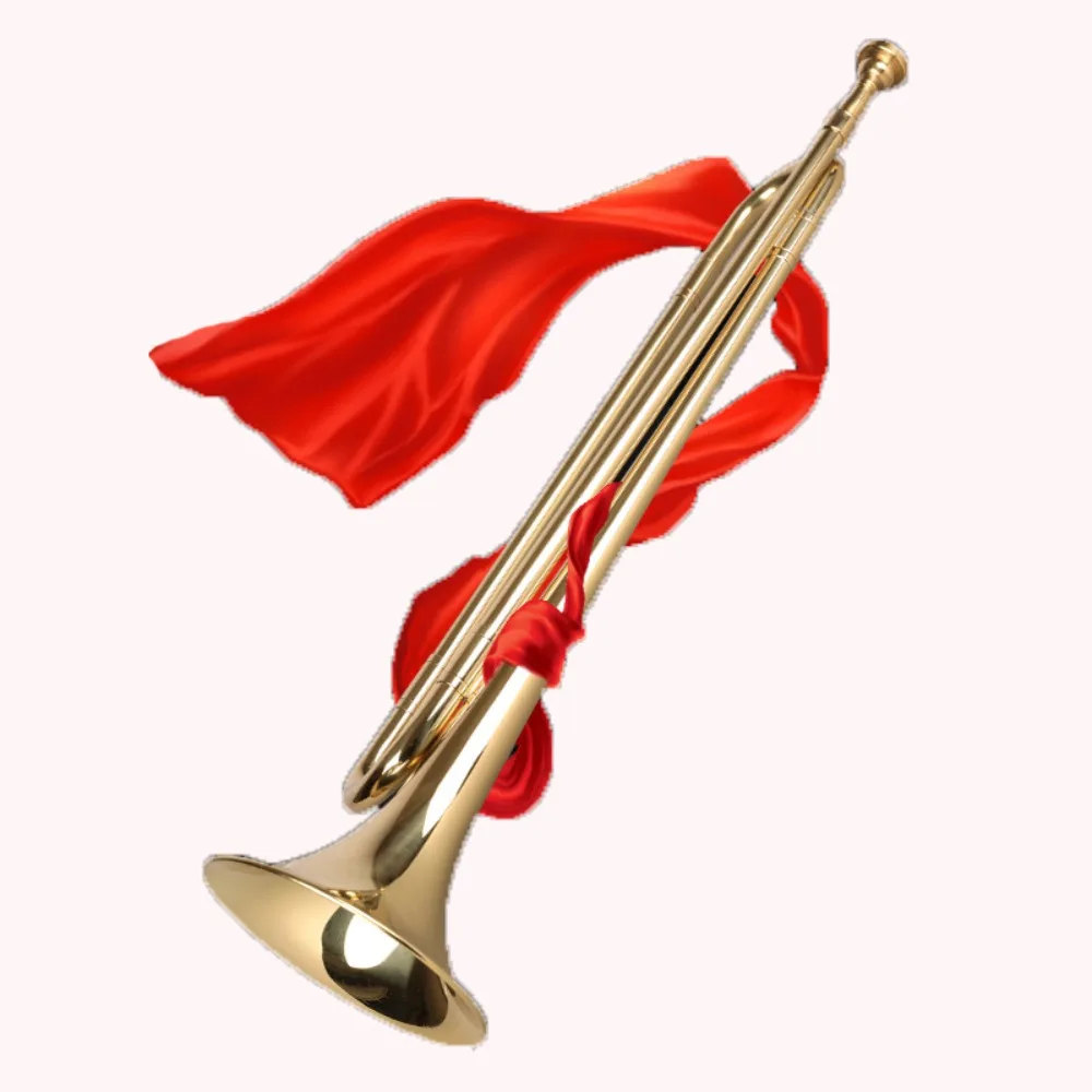 Professional Trumpet Instrument Brass B Flat Lacquer Gold 3 Tone Trumpet Beginner