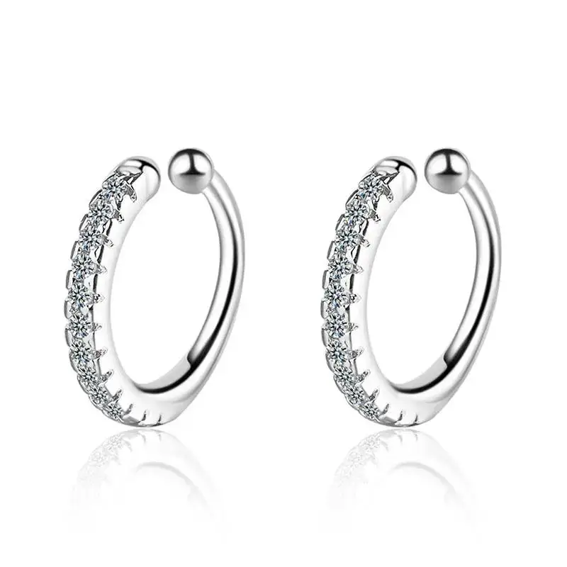 

Fashion Simple C Shape CZ Ear Cuff No Piercing Earrings for Women Girls 925 Sterling Silver Clip Earring Wedding Party Jewelry