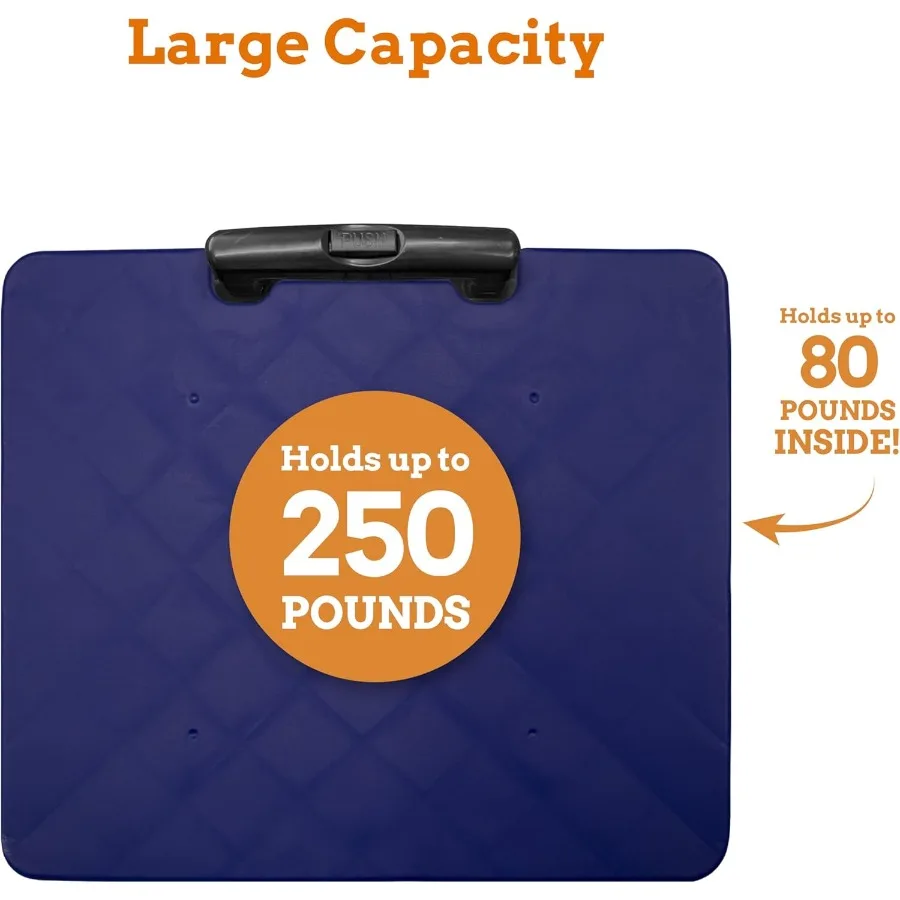 Collapsible UltraSlim PackNRoll2 Wheel Utility Cart with Lid That Doubles as a Seat for Up to 250 Lbs Telescopic Handle for Eas