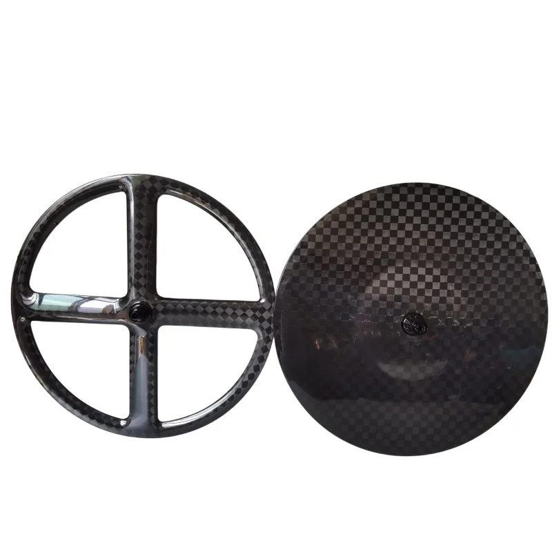 QORA 4-Spoke/Disc Carbon Wheels Fixed Gear/Road Hub For TT/Track/Road Racing Bicycle Tri Spokes Carbon Wheelset 700C