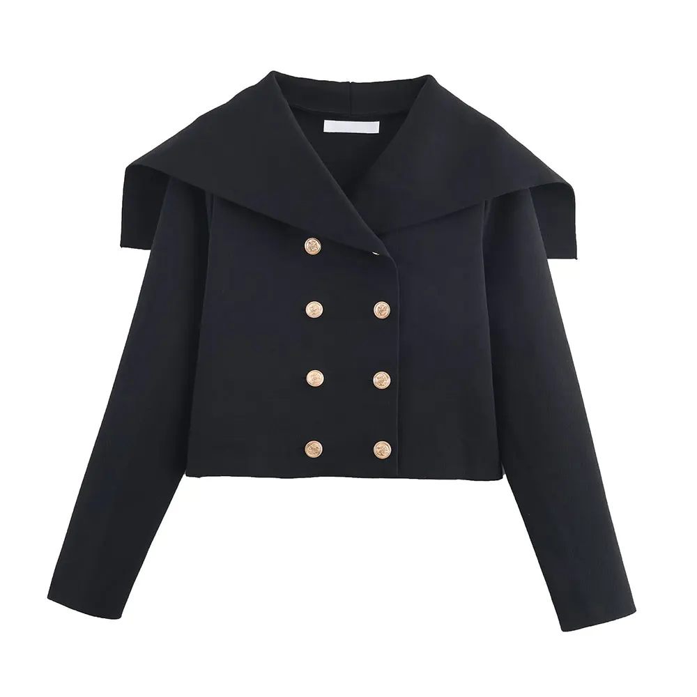 

Autumn New Women's Fashion Knitted Double-breasted Short Jacket Coat European Style Top Quality Outerwear