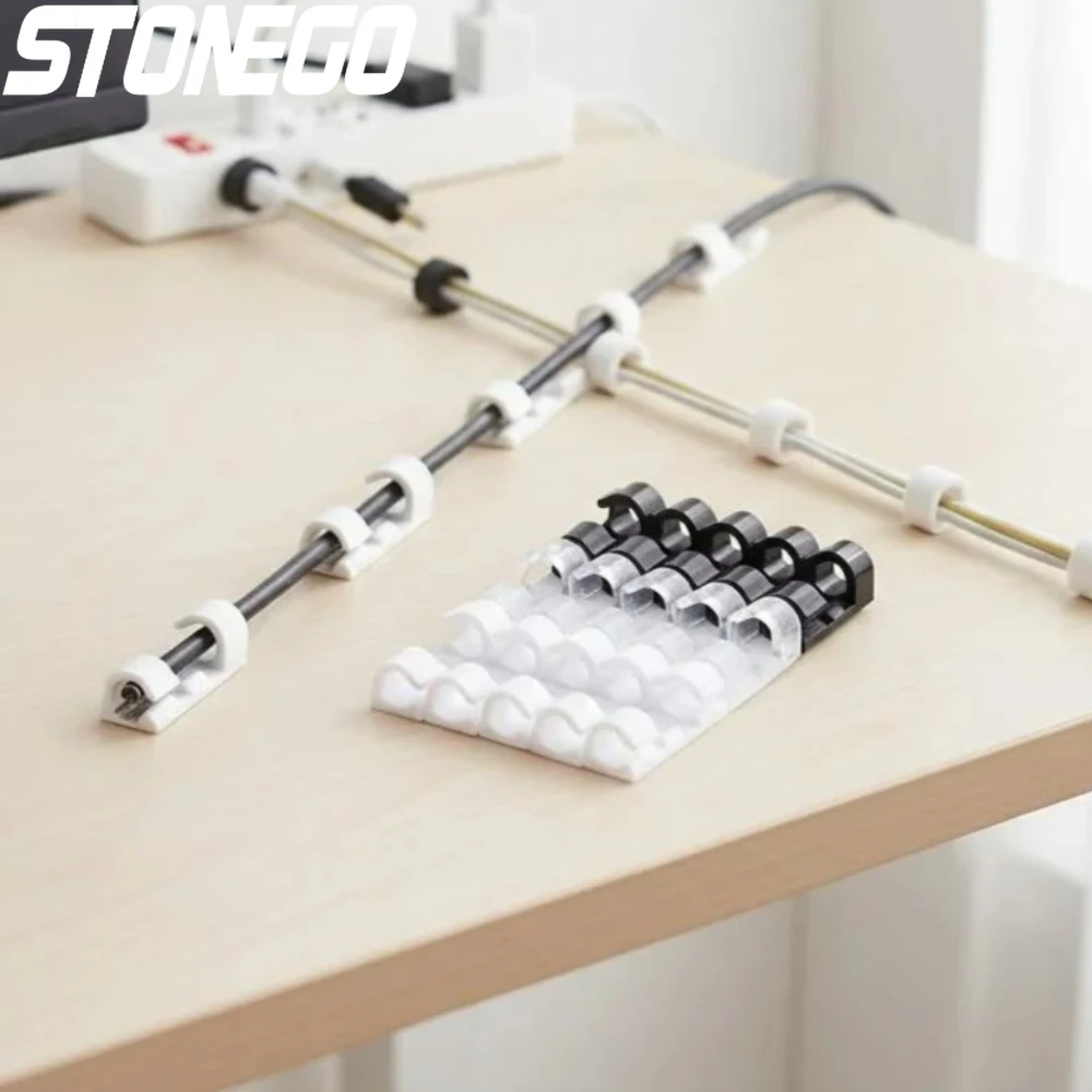 

Self Adhesive Cable Clips Cord Organizer Desktop Wire Management Tidy Clamp Holder for Phone Charging Cables and Accessories