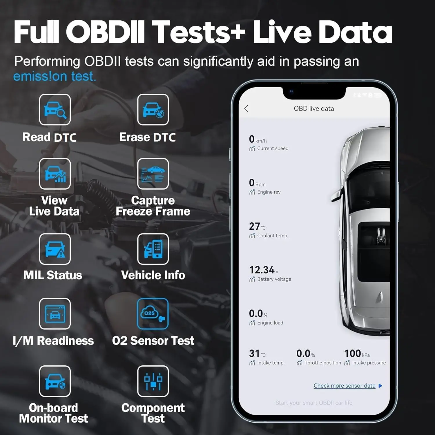 AD20 Pro OBD2 Scanner, Wireless Car Code Reader for iPhone & Android, All System Diagnostic Tool with Free Updates – Check Engin