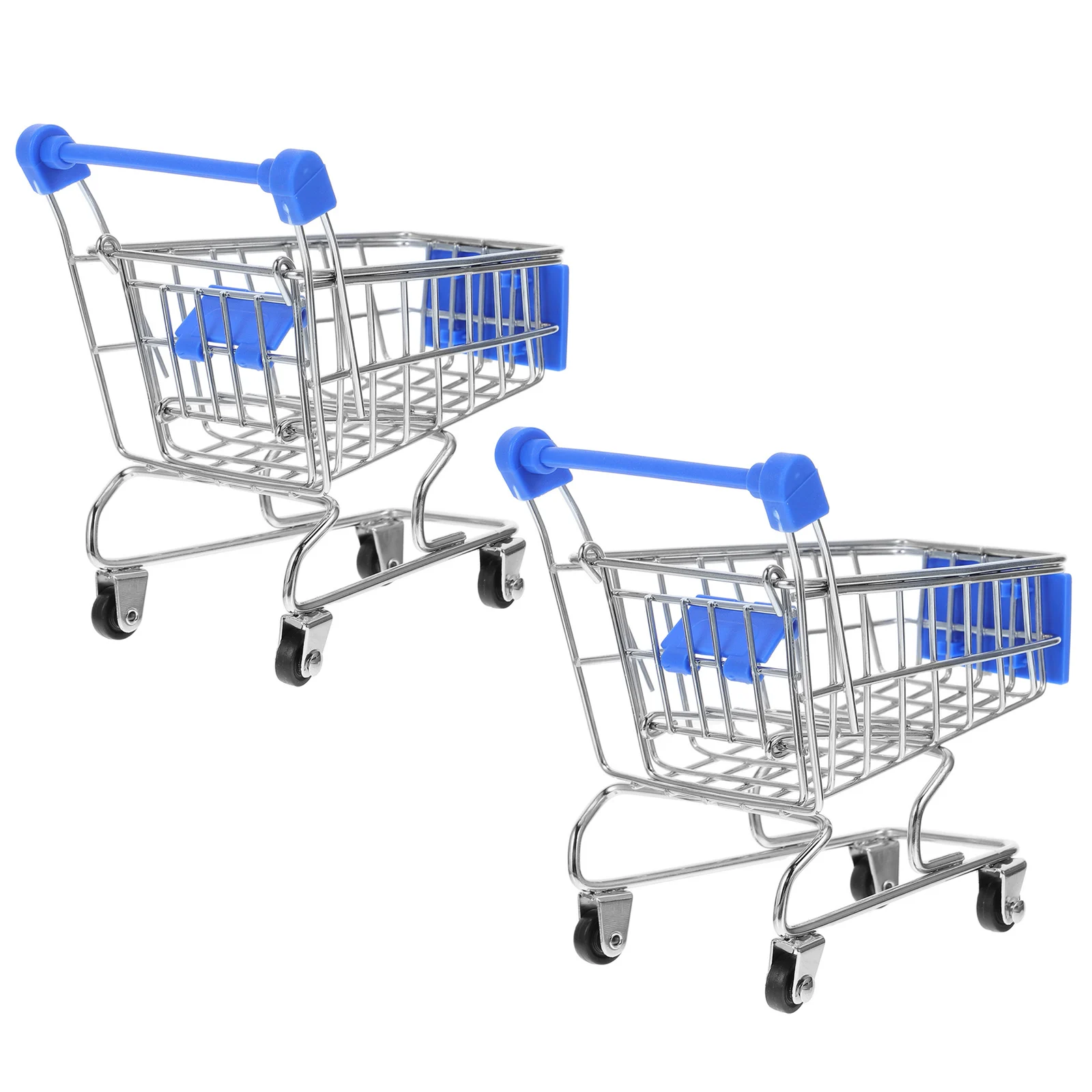 

2pcs Mini Supermarket Shopping Cart Metal Grocery Toy Trolley Compact Realistic Kids DeskDecoration Small Play Car