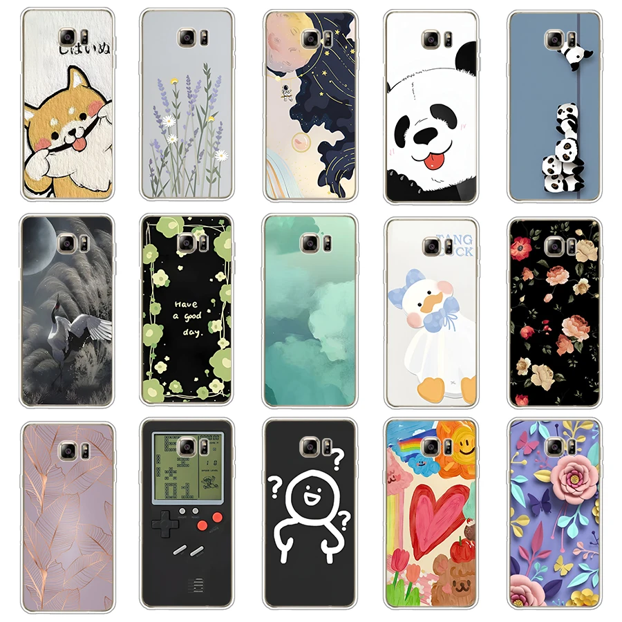 Case for Samsung Galaxy note 4 5 Case Soft Silicone TPU phone Back full protecive Cover Case Capa coque shell bag