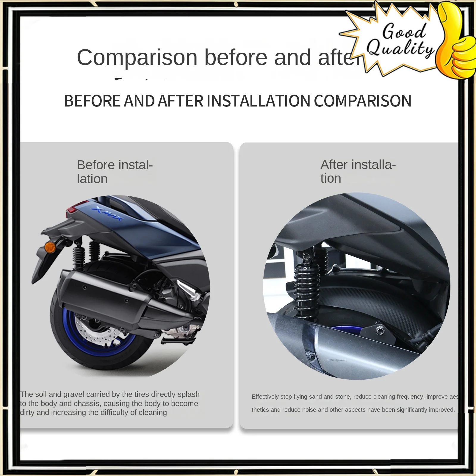 Good Quality For 25 Yamaha XMAX300 modified mudguard XMAX extended mudguard rear mud tile
