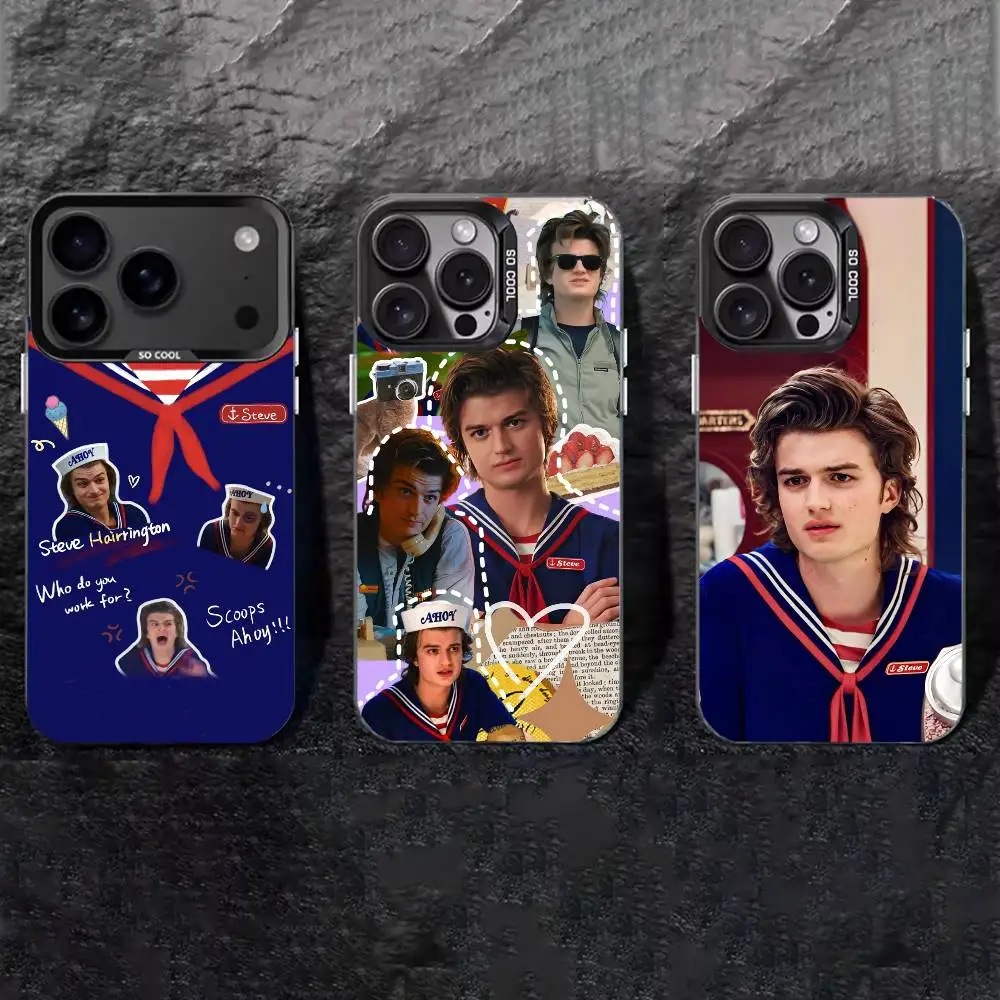

COOL S-Steve H-Harrington Phone Case For iPhone 17,16,15,14,13,12,11 Plus,Pro Max,XS,Colored silver phone case