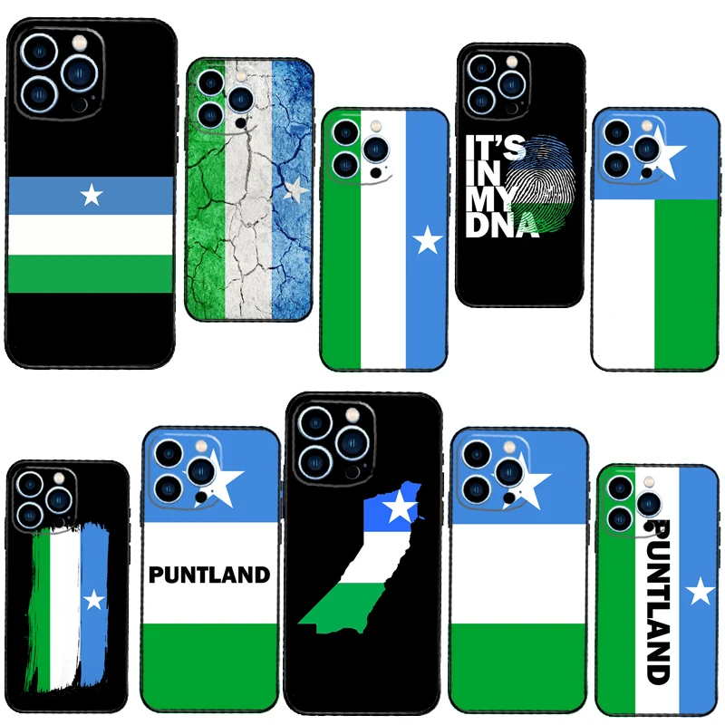 Puntland State Somali Flag Case For iPhone 11 14 15 16 Plus Soft Phone Cover For iPhone XR X XS 12 13 Pro MAX Mini