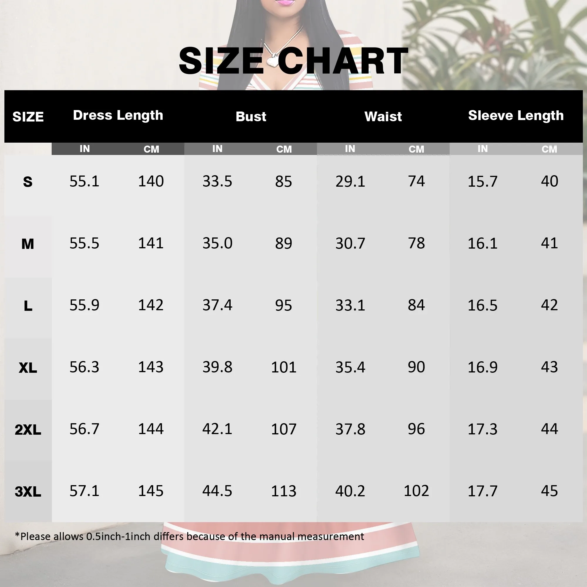 Vestido feminino com cinto de manga comprida, vestido elegante listrado estampado com bainha de três camadas e bolso.