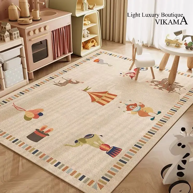 

VIKAMA Crystal Velvet Children's Room Bed Rug Study Living Room Floor Mat Toy Area Baby Bedroom Crawling Mat