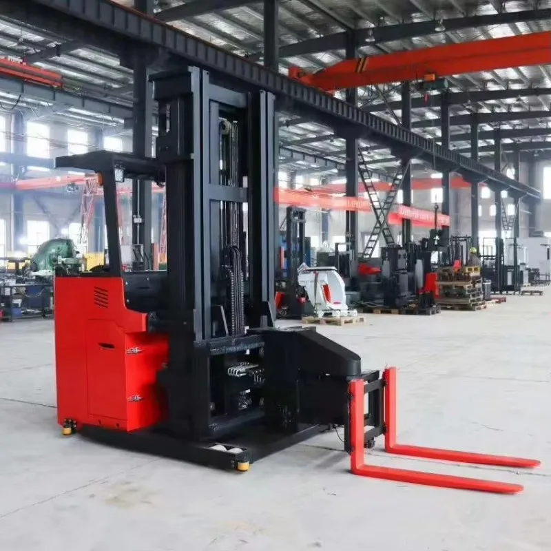 3-Way Stacker Electric Reach Truck Forklift 1 Ton 1.5 Ton Seated Stand Style  4m 5m 6m 7m 10m Lift Height