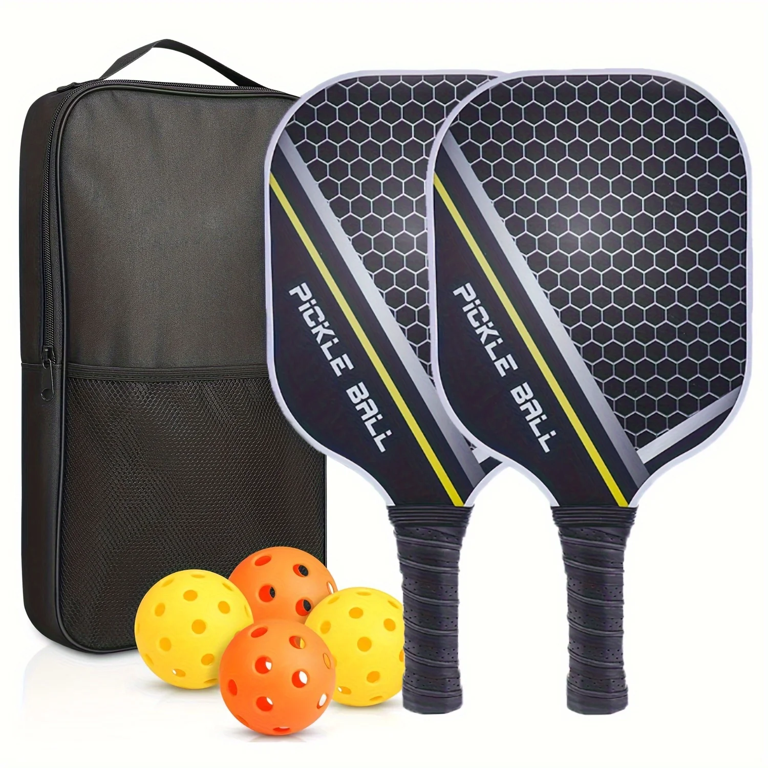 Advanced Graphite Carbon Pickleball Paddle Set with Honeycomb Core, Durable Lightweight for All Skill Levels