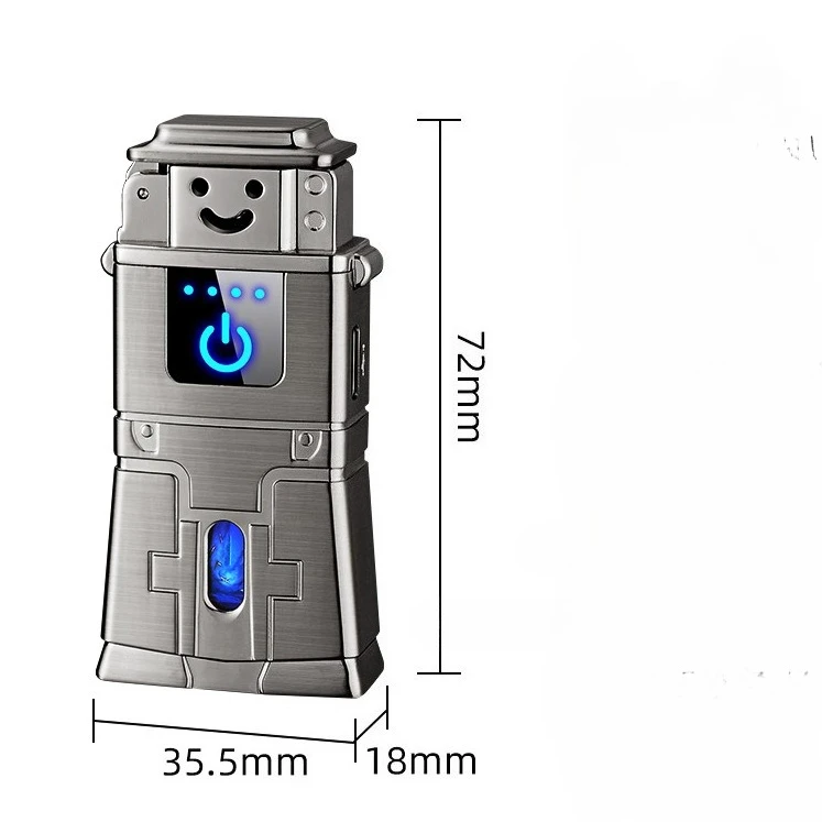 Touch Sensor Oil-electric Hybrid High-end Lighter Creative Metal Shape Battery Level Display Fast Charging Cigarette Accessories