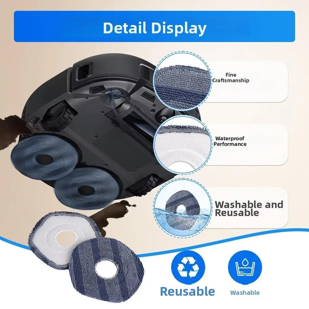 Mop Cloth Pads For Eufy For X10 Pro For Omni For X9 Pro Vacuum Cleaner Part Handheld Cordless Spare Parts Accessories