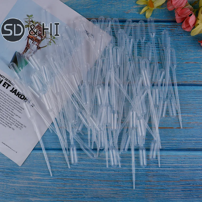 100Pcs 1ML Disposable Plastic Eye Dropper Set Transfer Graduated Pipettes