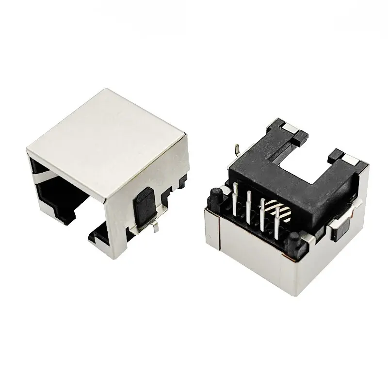 

10PCS RJ45 horizontal network port socket Sink DIP plug-in 8P8C with shielding opening facing down 90 degrees pin length 3.15