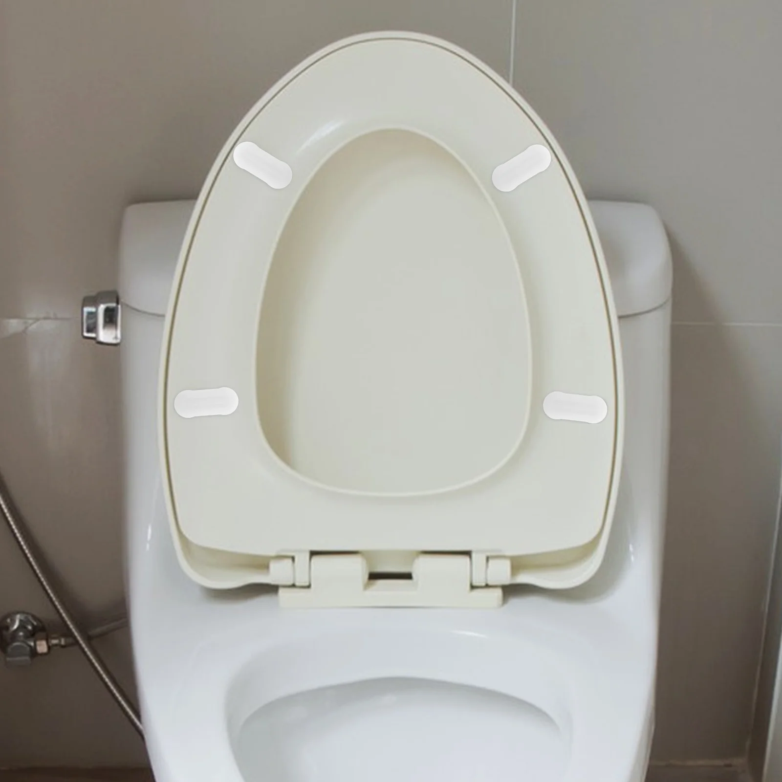 

4Pcs Toilet Seat Bumpers Easy Install Self Adhesive Universal Bumper Kit for Toilet Seat Ring Protection Household Use