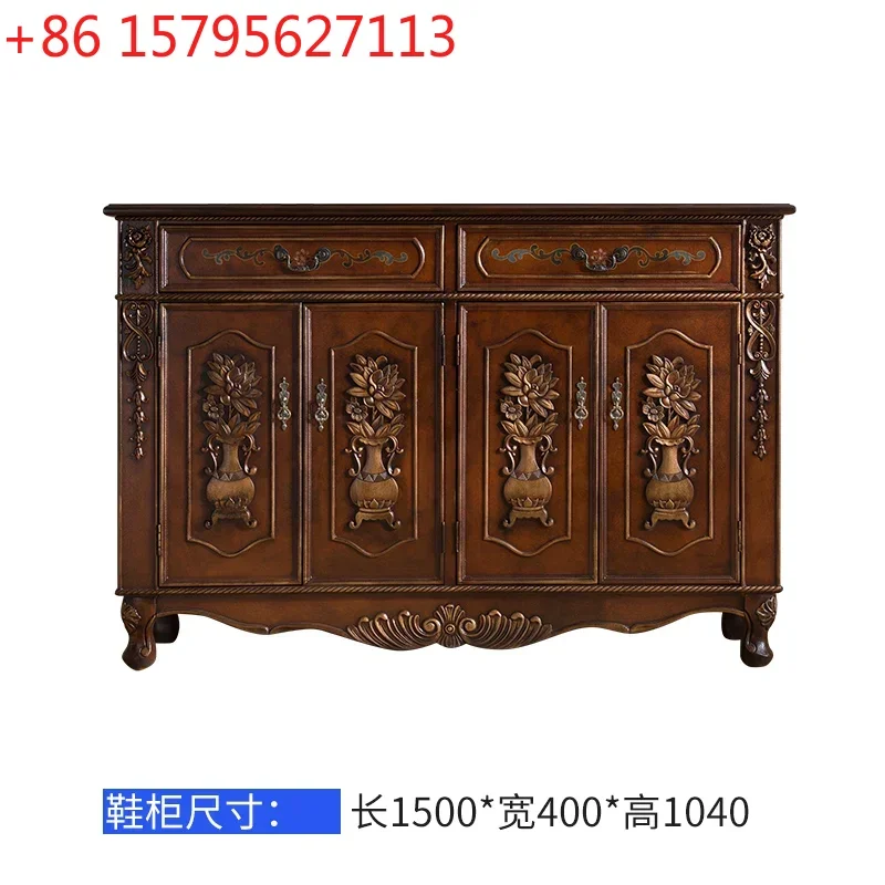 

Шкаф для обуви в американском стиле из массива дерева, трехдверный, двухдверный, многоуровневый, ретро-шкаф для прихожей, тумба-локер