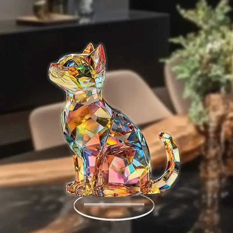 1 Stück Niedliche Kristall-Katzen-Skulptur als Heimdekoration, Schreibtisch-Deko, Ideales Geschenk für Schlafzimmer-Dekoration, Festival- und Partydekoration – Detail 11