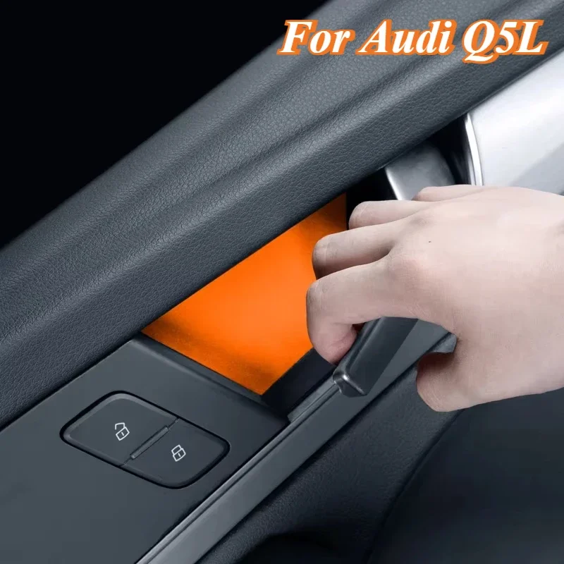 

Для Audi Q5L 2018-2024 Авто дверная чаша, устойчивые к царапинам декоративные наклейки, аксессуары для автоматической модификации интерьера, наклейки