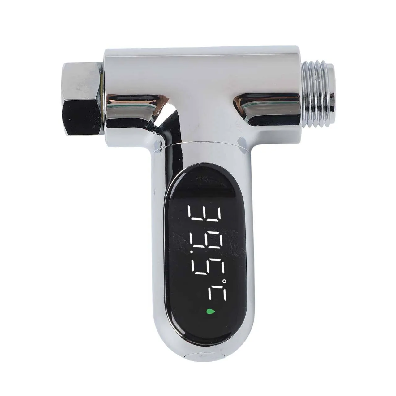 Water Temperature Meter for Shower and Pipe Systems with Built In Generator and 360 Degree Rotating Digital Screen