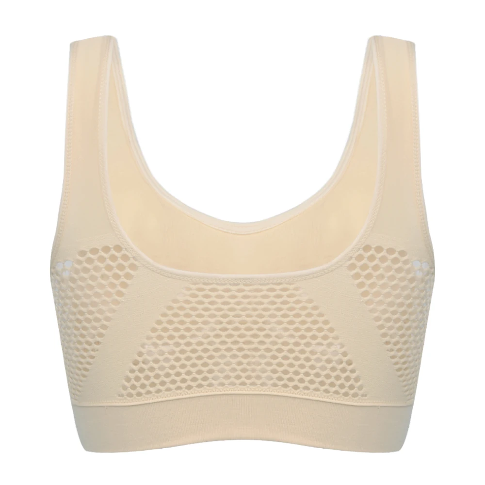 Tops transpirables para mujer, sujetadores deportivos ahuecados para gimnasio, correr, Fitness, Yoga, ropa deportiva, Tops deportivos acolchados de