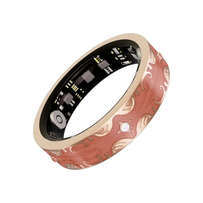 Smart Ring for Women Men Colorful Diamond Encrusted Fitness Tracker Waterproof Heart Rate Sleep Monitor Health Sport