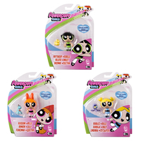 Girls Powerpuff Blossom Belle Bubbles Bulles Buttercup Rebelle Mini Action Doll Figure with Pet Accessory Girls Children's Toys