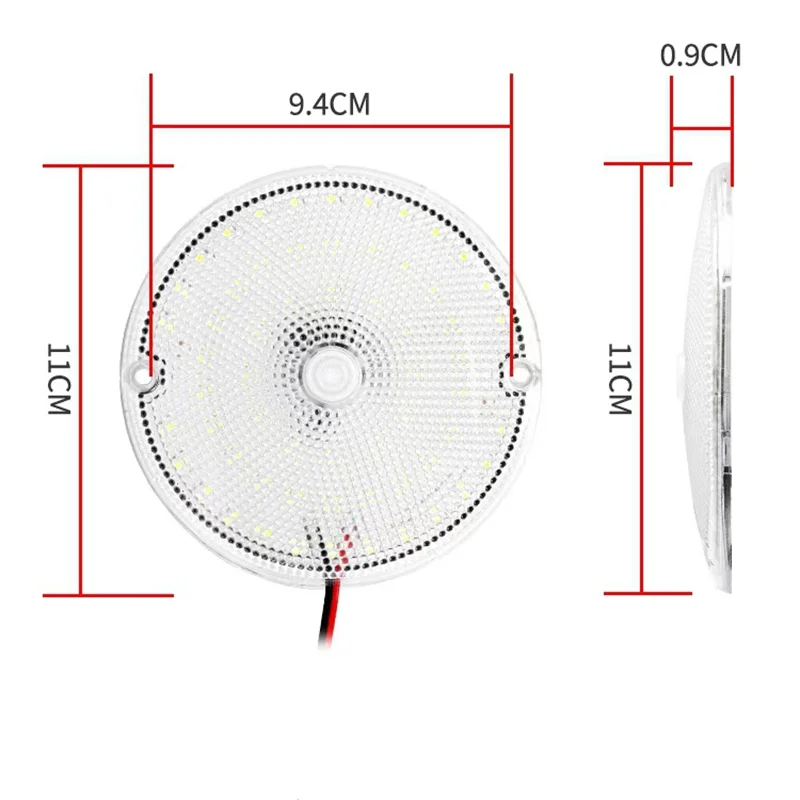 1/pcs High Brightness LED round Dome Light Interior Reading Lamp with Big Switch for Car Caravan Boat Truck RV - Automotive Ligh