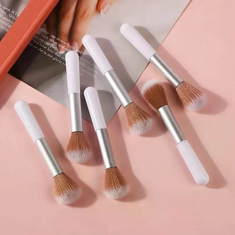 Pincéis de maquiagem multifuncionais com cabo redondo, pincel profissional para pó, base, blush, acessórios cosméticos, 1 peça