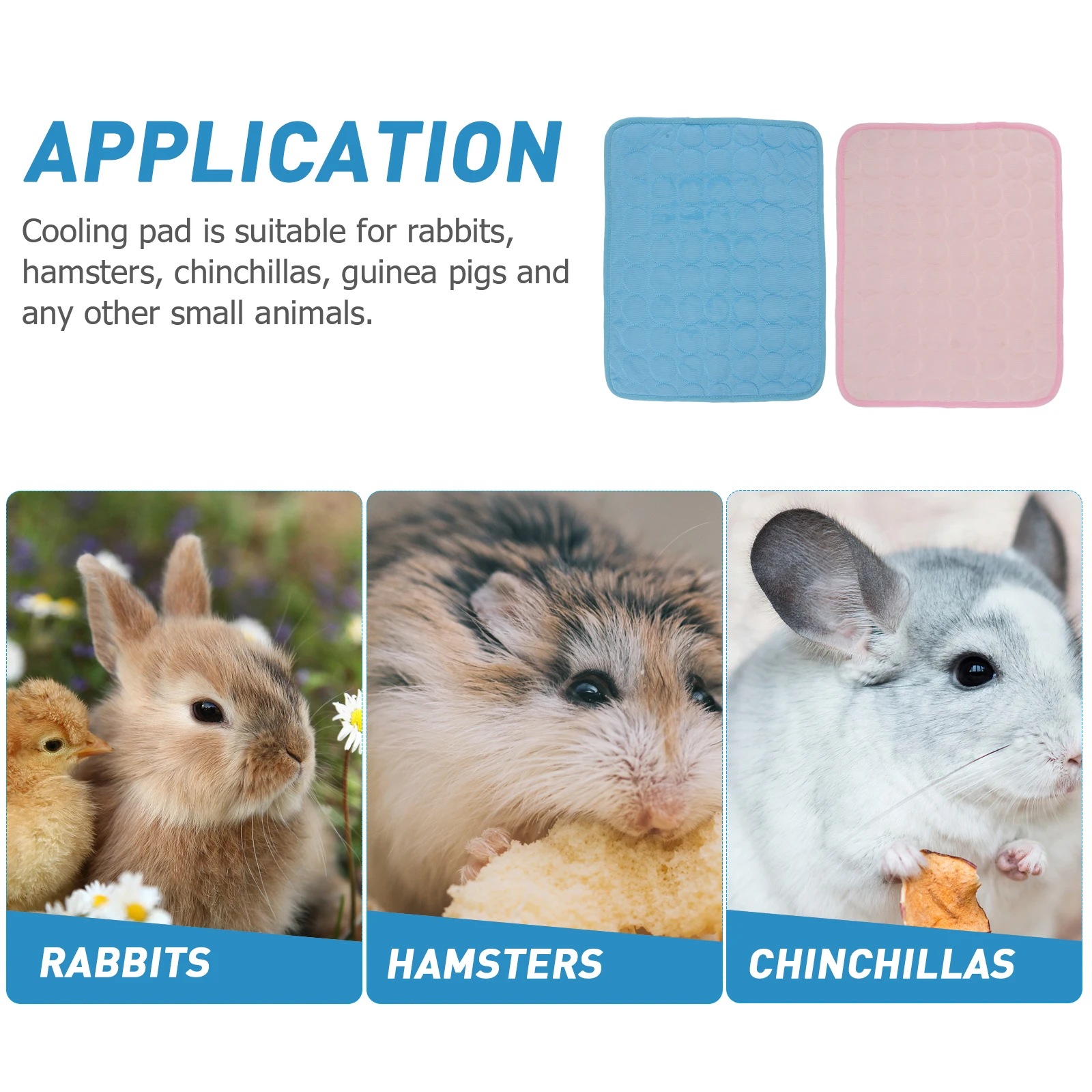 

2pcs Rabbit Cooling Pad Polyester Cloth Physical Mat Easy Clean Washable Icy Small Animal Pet Bed Heat Dissipation