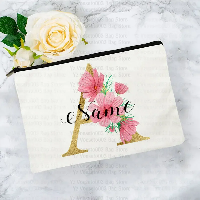 Customized Personalized Name Logo Text Cosmetic Bags Makeup Travel Wash Bag School Pencil Case Birthday Bridesmaid Teacher Gift