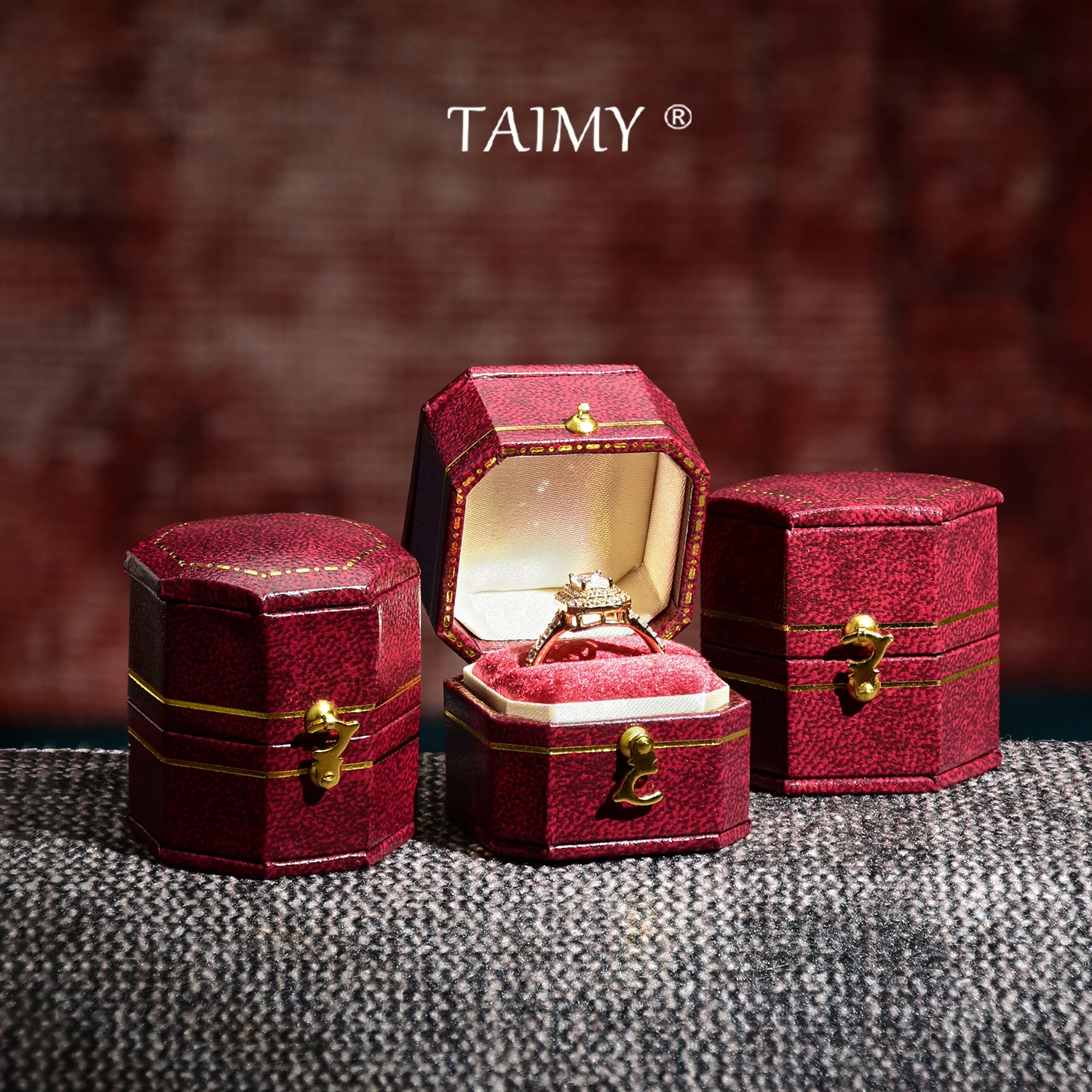 TAIMY Vintage Ring Box Handcrafted Wedding Antique Ring Box lassical Victorian Style Decor Mini Jewelry Box Ring Storage Case