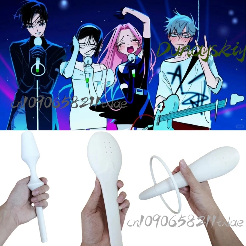 Microphone Model Anime Alien Stage Mizi Sua Luka Cosplay Prop Female Male Roleplay Party 26CM Ruler of my heart Perform Prop Set