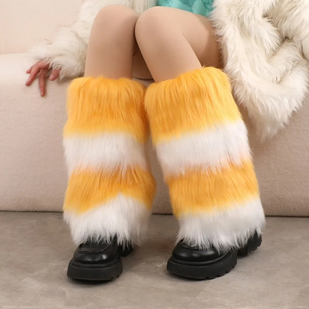 Faux Fur Faux Fur Leg Warmers Soft and Fluffy Elastic Openings Fuzzy Boot Covers Warm Comfortable Fur Boot Cuffs Winter Wear