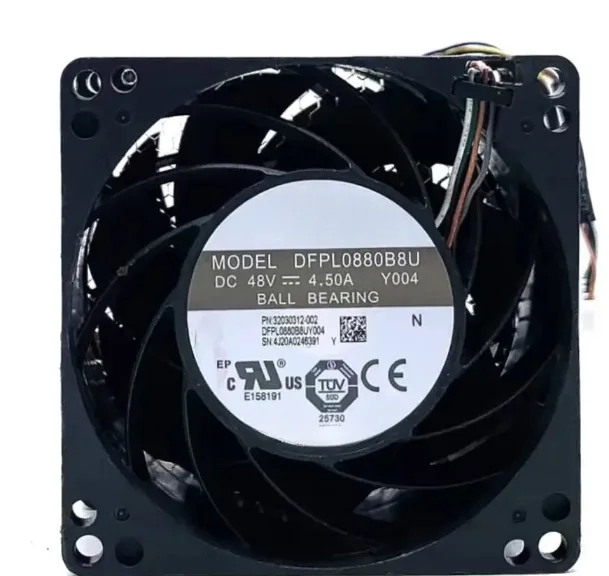 For DFPL0880B8U High-Speed ​​48V Automotive Booster Fan, 80mm x 80mm, 4.5A, Dual-Motor AVC Supercharger Fan