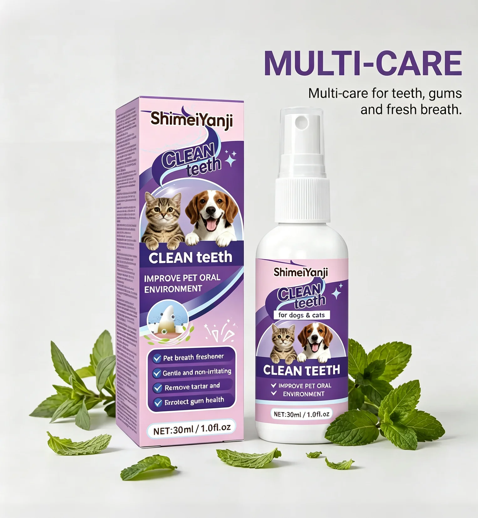 Consistent Use leads To Change. Instant Pet Breath Freshener Spray - Safe Daily Oral Care for Puppies & Kittens