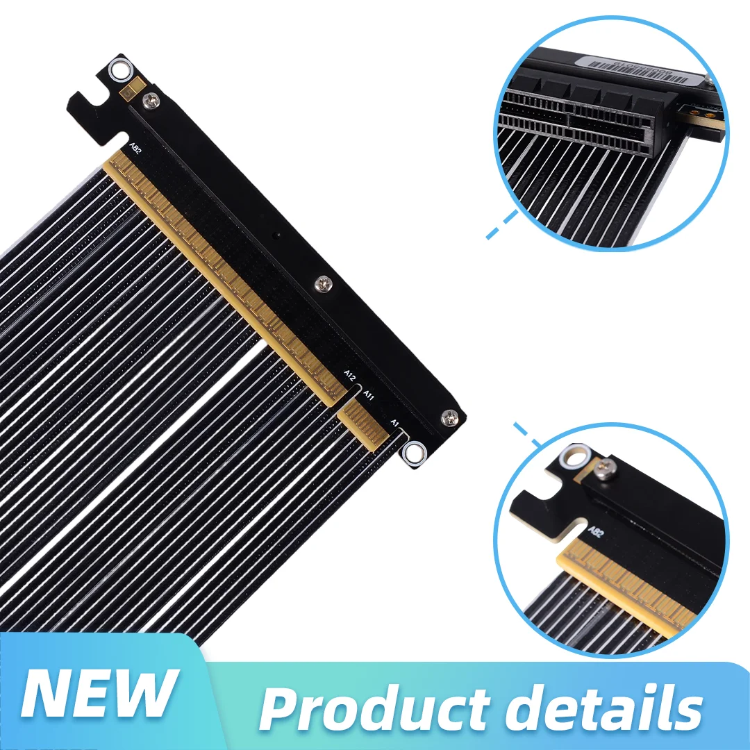 PCIE 5.0 X16 Reverse GPU Extension Riser Cable Gen5 512Gbps for NVIDIA RTX50 AMD RX90 Graphics Card Mini ITX A4 Case  90 Degree
