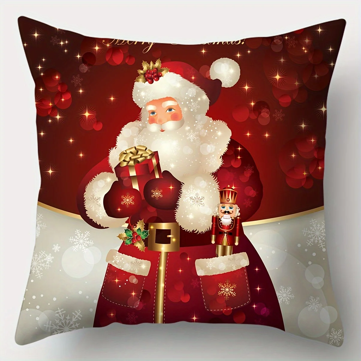 Large 45cmX45cm Christmas Throw Pillow Cases 100% Polyester Festive Holiday Decoration Gift Satin Fabric Cushion Cover