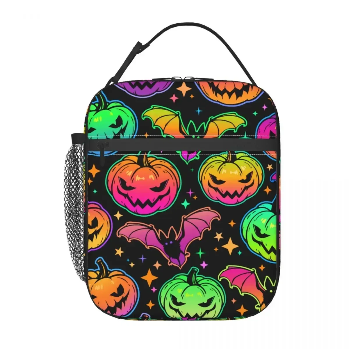 Halloween Kürbisse Fledermäuse isoliert Lunch Bag tragbare wieder verwendbare Thermo tasche Tote Lunchbox Arbeit Picknick Männer Frauen