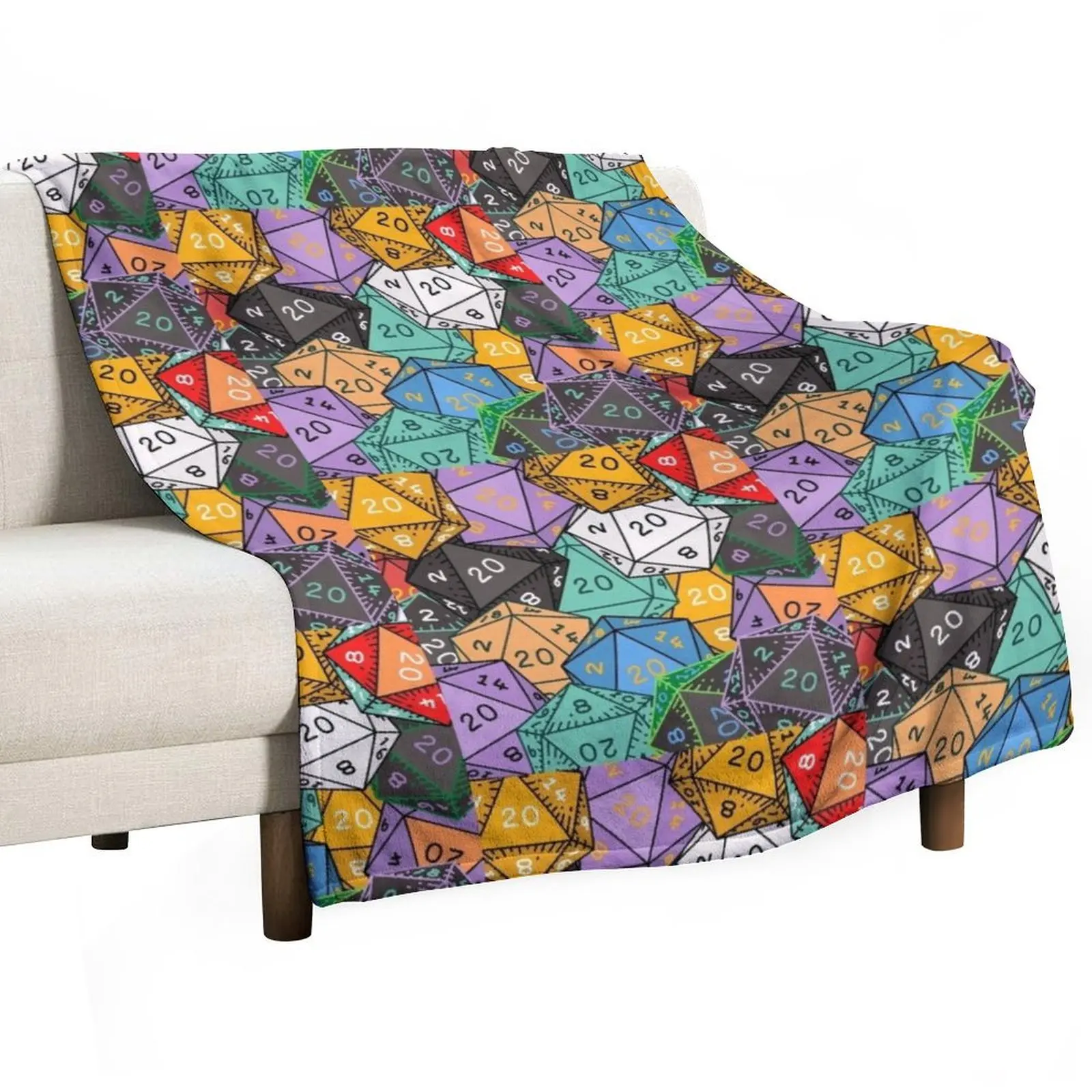 Too Many Dice? - Dungeons and Dragons Throw Blanket Plaid on the sofa funny gift Blankets