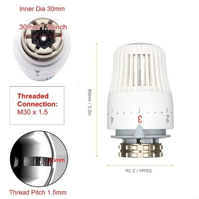 2pcs/Set Radiator Deprage Control Ручка замены термостатических клапанов радиатора Head Автоматические TRVS Radiator -клапаны