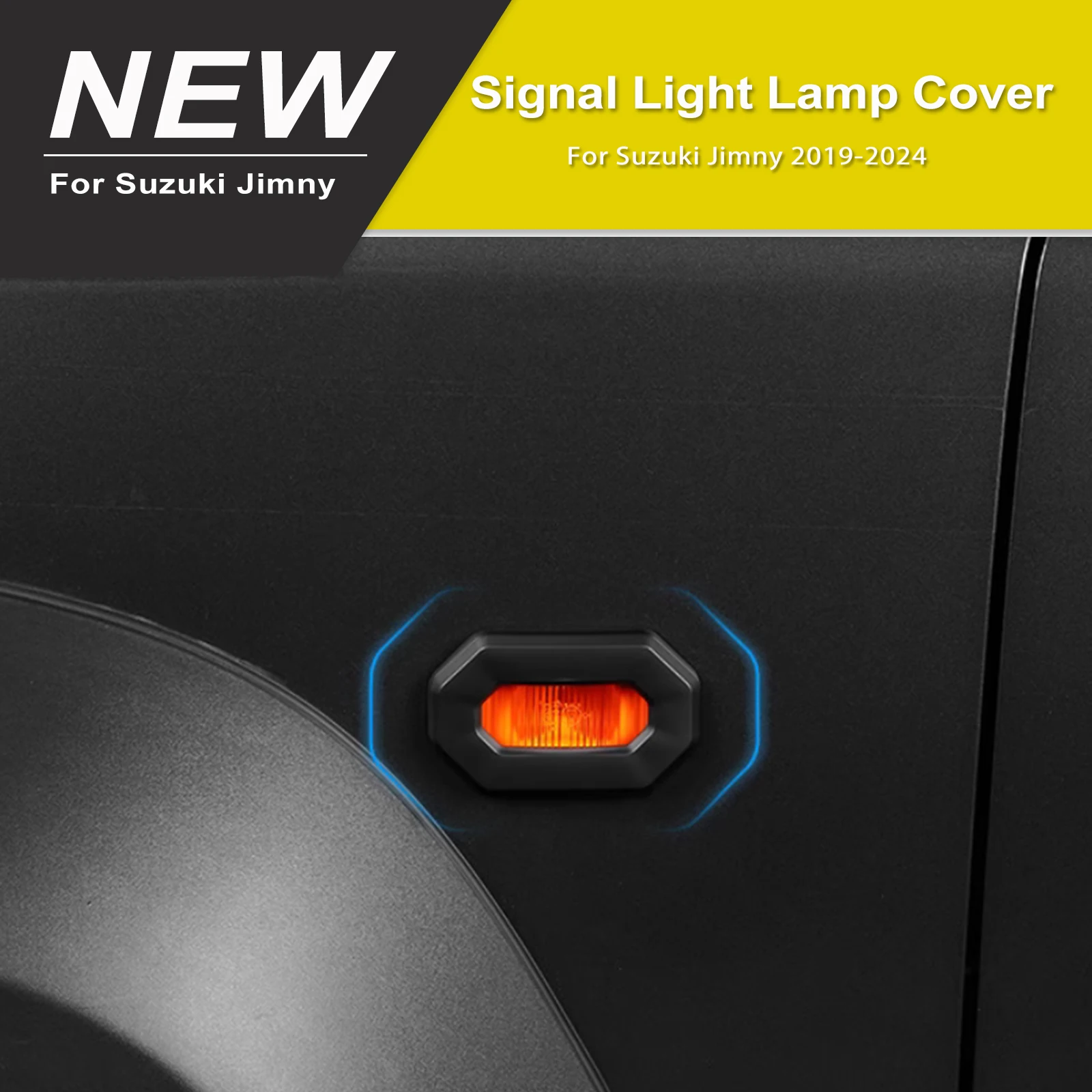 2PCS Car Side Fender Turn Signal Light Lamp Decoration Cover Fit for Suzuki Jimny 2019-2024 Up Exterior Accessories