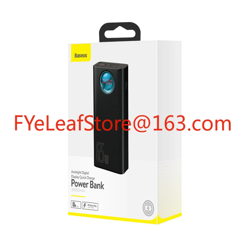 NEW 30000mah 65W Power Banks with fast charging cable For Mobile Phone Big Capacity Power Supply Station LED display