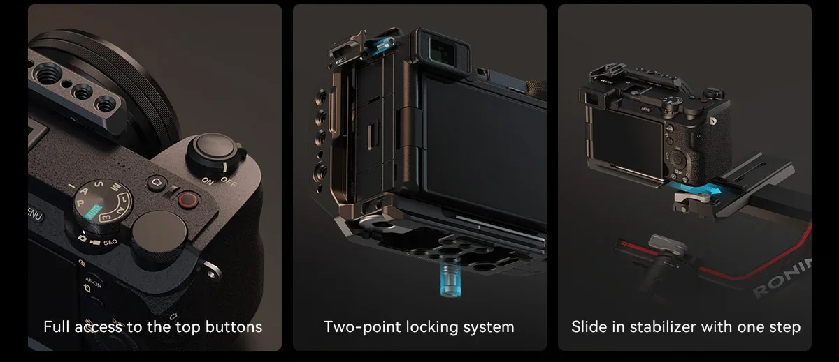 SmallRig A6700 Käfig-Set für Sony Alpha 6700, integrierte Schnellwechselplatte für Arca mit Kabelklemme für Schuhmontage 4336 – Detail 8