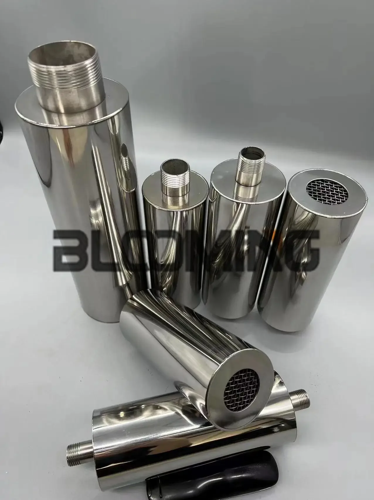 PT  G2 1/2inch 75mm SS muffler For7.5KW High pressure Regenerative blower Vortex Gas Pump CNC Router Vacuum Pump