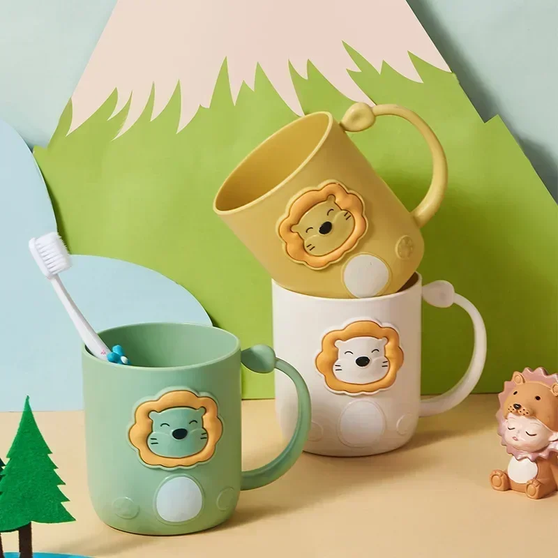 New Creative Cartoon Lion Children Girl Boy Mouthwash Cup Wash Cup PP Material Brushing Cup Plastic Bathroom Toothbrush Cup