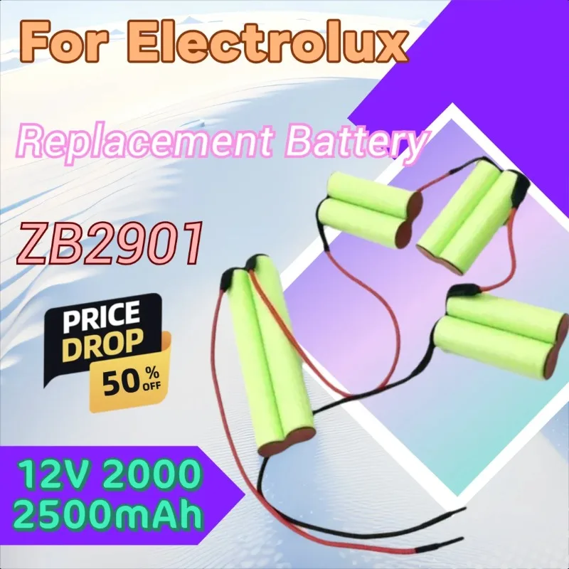 

For Electrolux ZB303 ZB271 ZB2901 ZB2902 5 2812 2911 2903 290 2813 2933 ZB2934 2935 ZB404WD Brand New 12V 2000/2500mAh Battery
